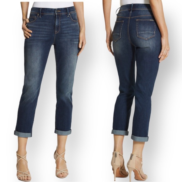 Chico's Denim - CHICO’S So Slimming Deep Cypress Lake Girlfriend
Crop Jeans